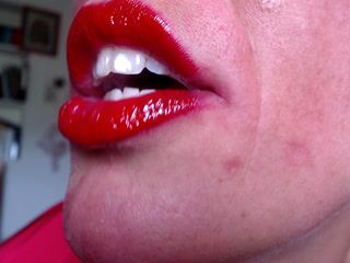 you are a sick fuck - fetish - spit - mouth stretch - red glossy lips