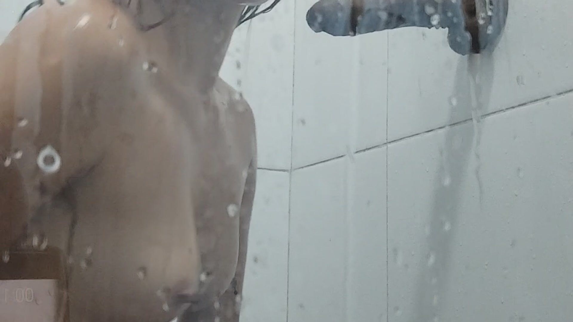 Sucking The Dildo In The Shower