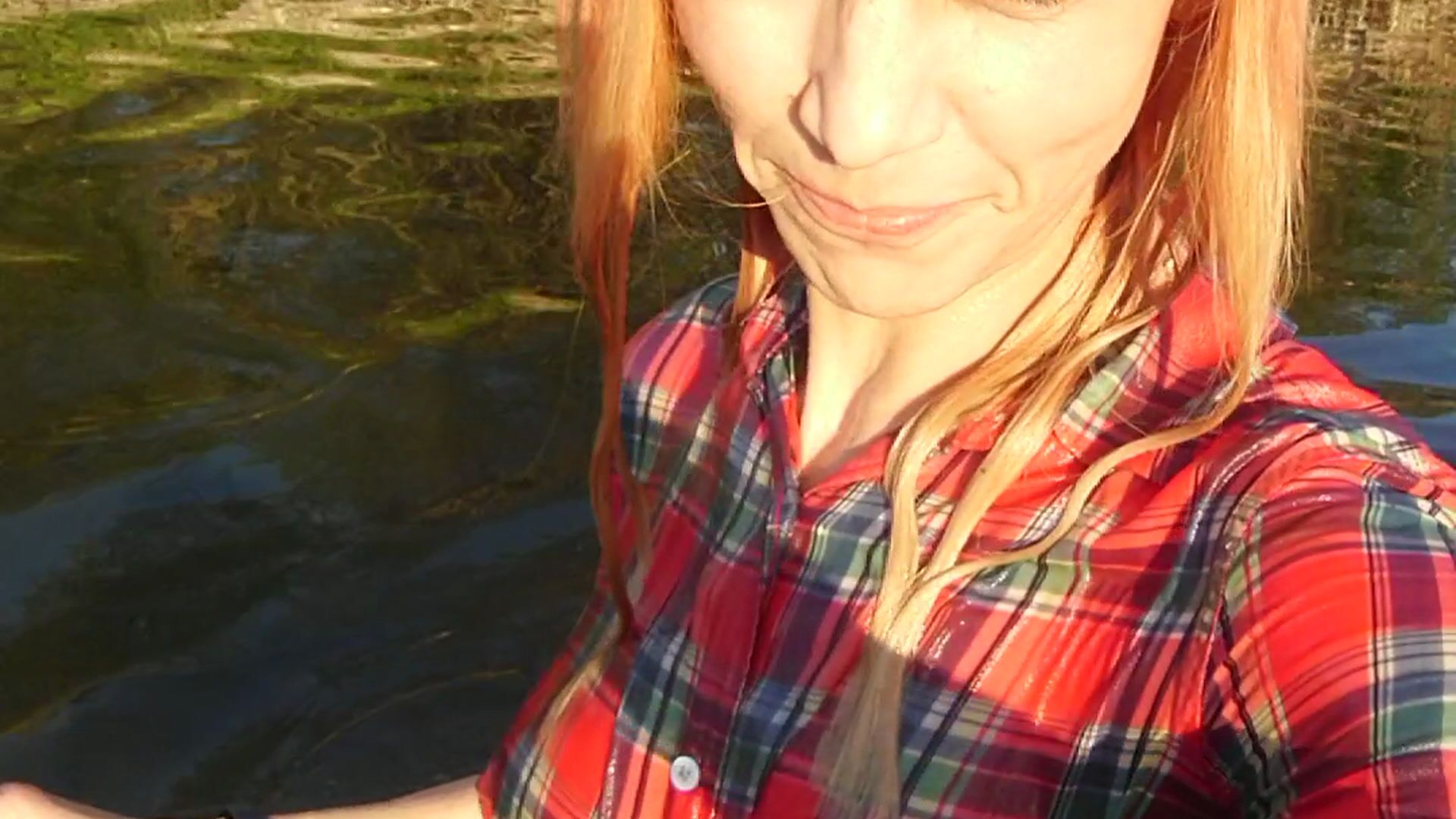 Swimming in jeans and shirt in river on sunset. 16 May 2023. Part 2.