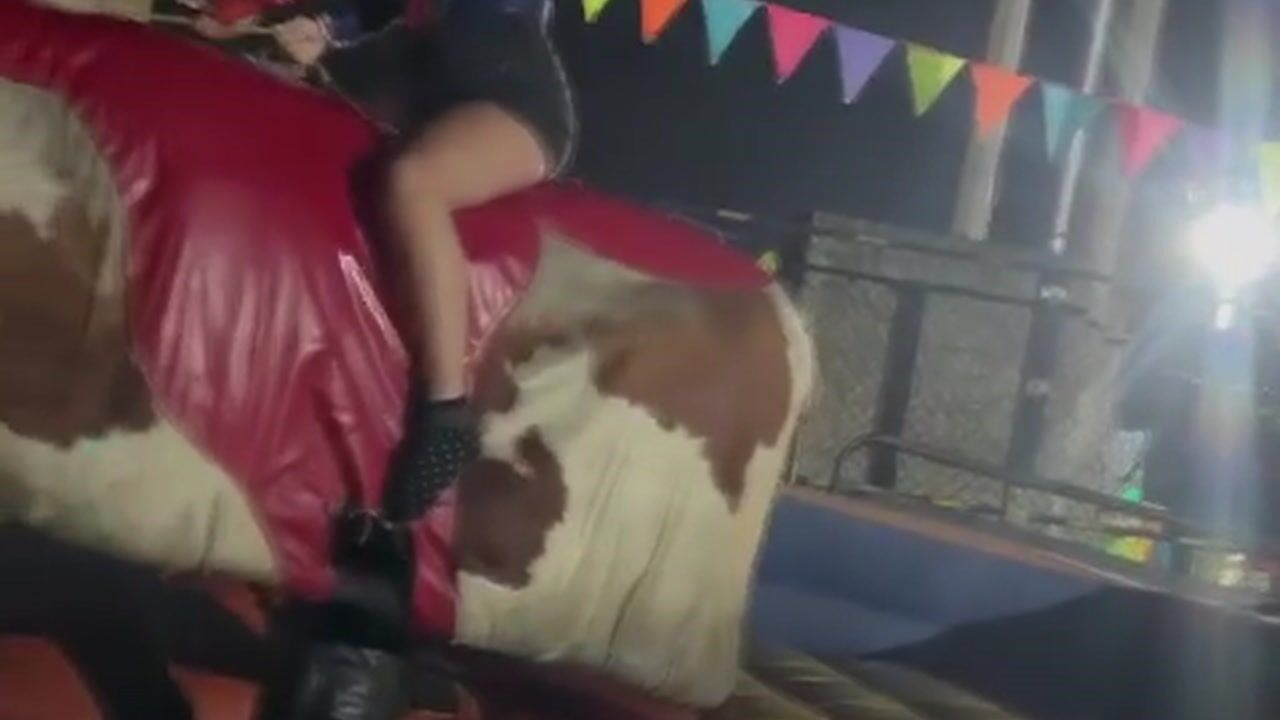 Mechanical bull ride.