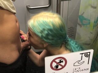 Public sucking in train toilet