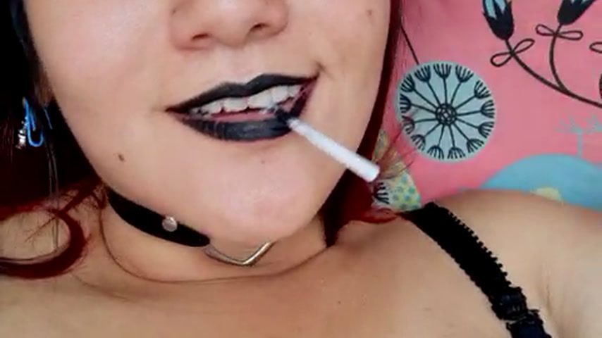 Your Goth girl sticks lolipop in pussy